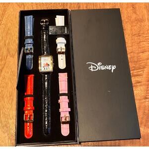 Disney Minnie Mouse Watch Set w/ 6 Interchangeable Bands & Box